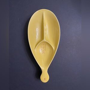 Divided serving dish Retro MCM divided with tulip design - rare yellow color